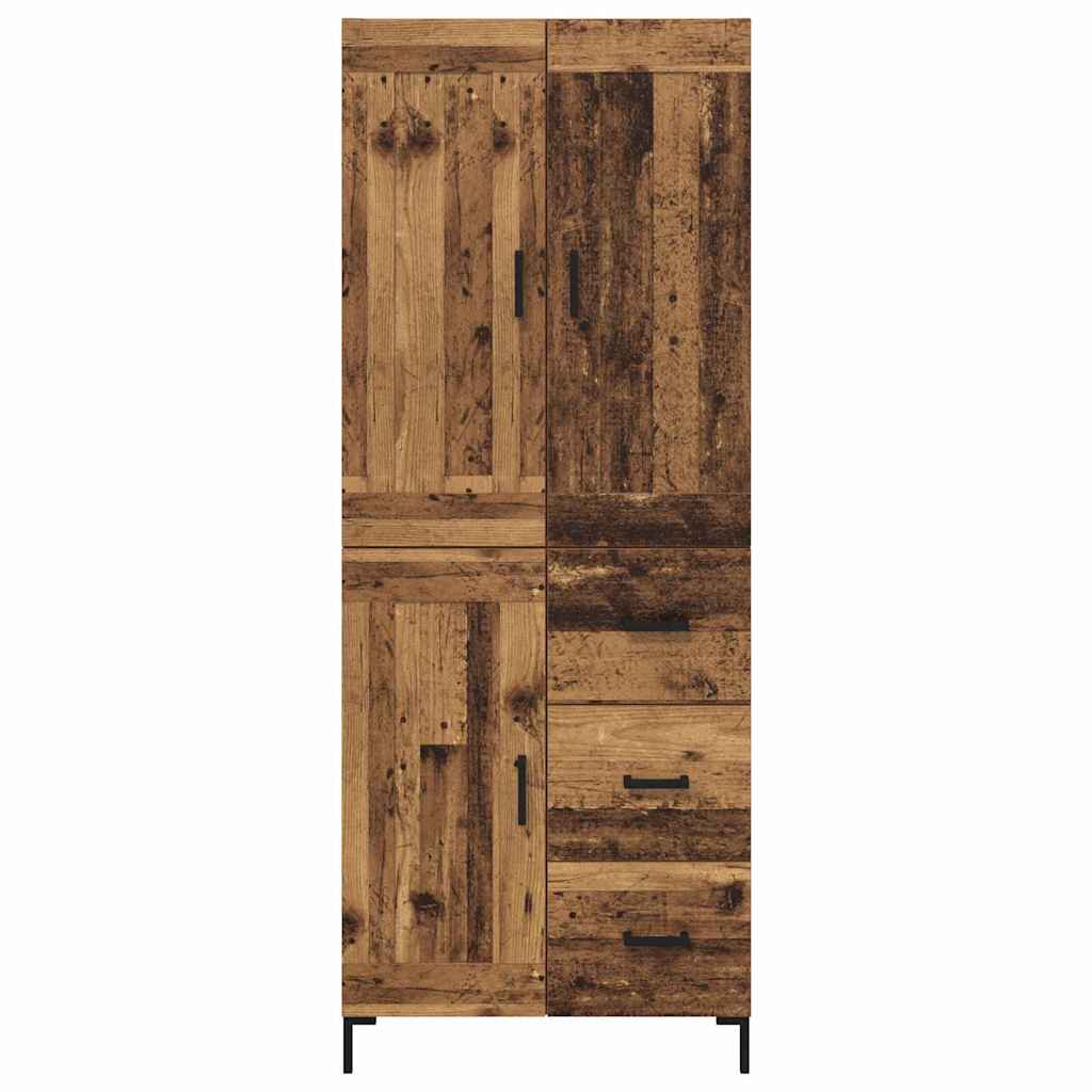Highboard 2 stk. Gammelt træ 69,5 x 34 x 180 cm Konstrueret træ