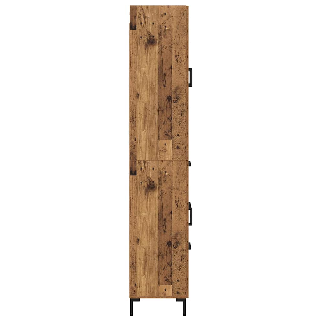 Highboard 2 stk. Gammelt træ 69,5 x 34 x 180 cm Konstrueret træ