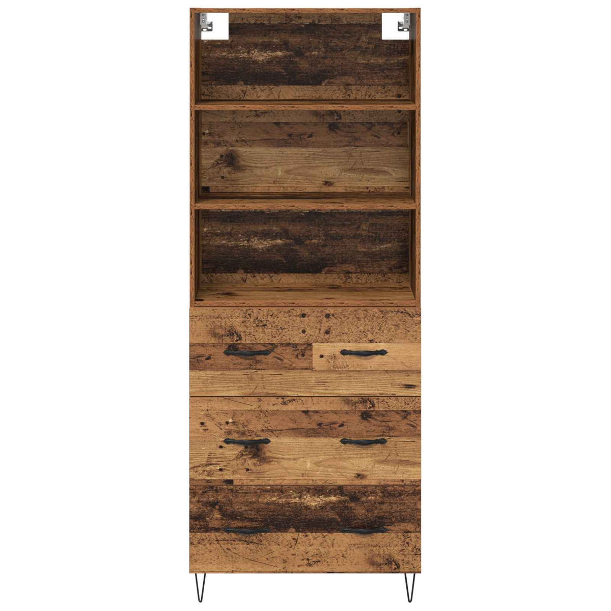 Highboard 2 stk. Gammelt træ 69,5 x 34 x 180 cm