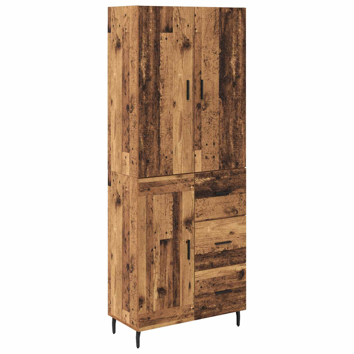 Highboard 2 stk. Gammelt træ 69,5 x 34 x 180 cm Konstrueret træ