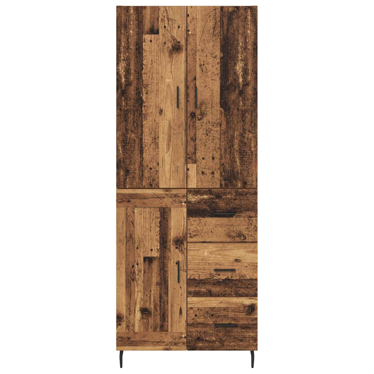 Highboard 2 stk. Gammelt træ 69,5 x 34 x 180 cm Konstrueret træ