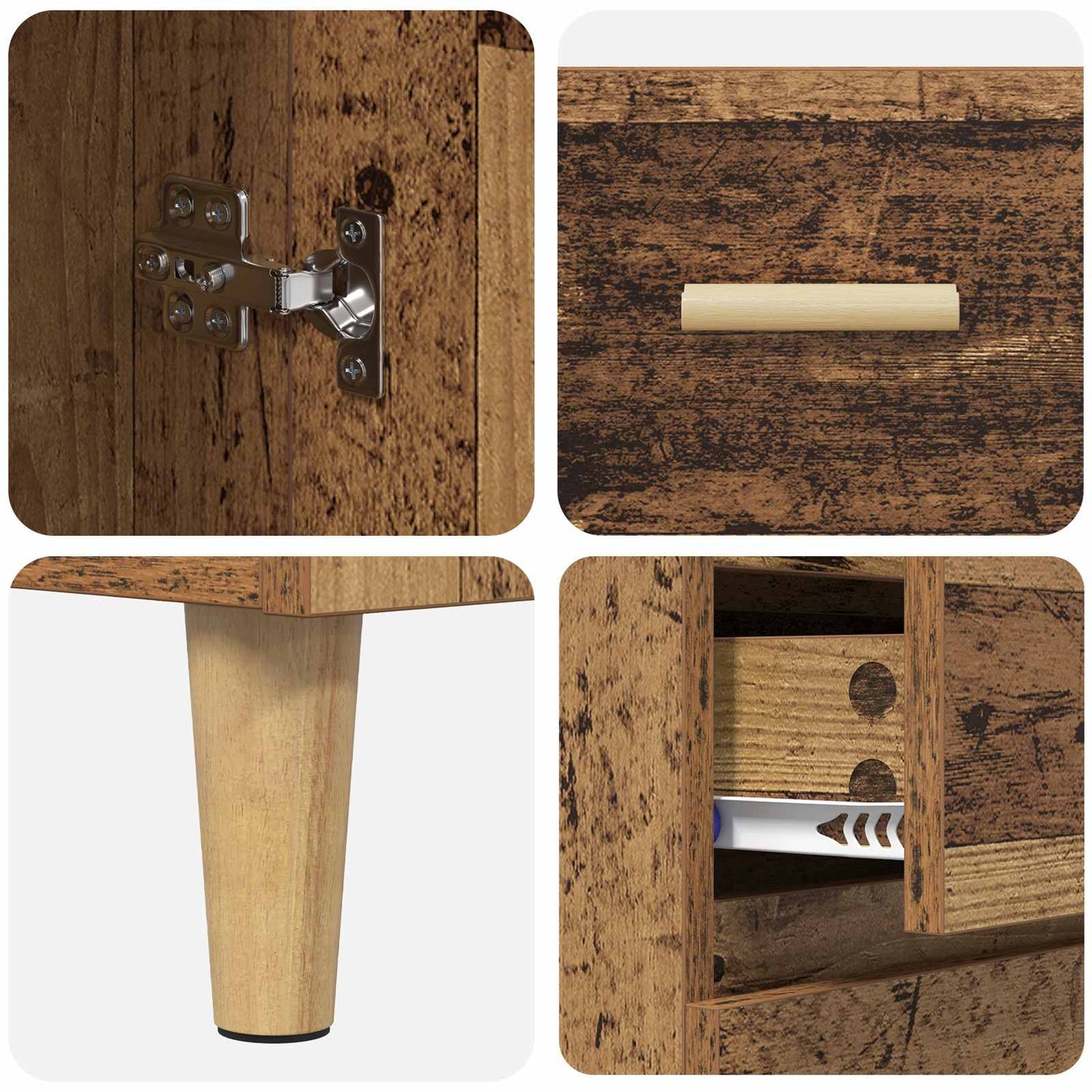Highboard Gammelt træ 69,5 x 32,5 x 180 cm Konstrueret træ