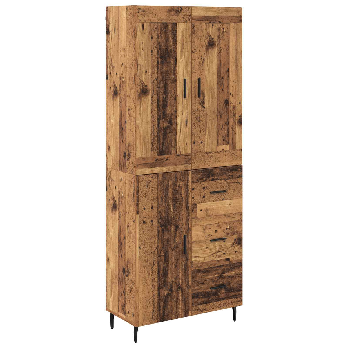 Highboard 2 stk. Gammelt træ 69,5 x 34 x 180 cm Konstrueret træ
