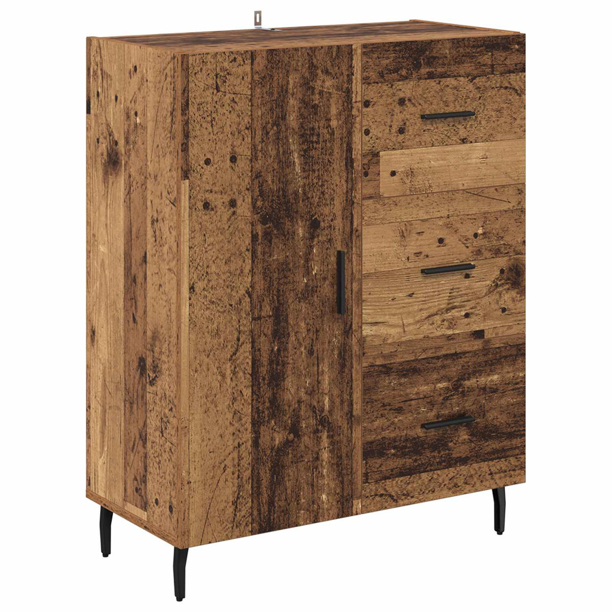 Highboard 2 stk. Gammelt træ 69,5 x 34 x 180 cm Konstrueret træ