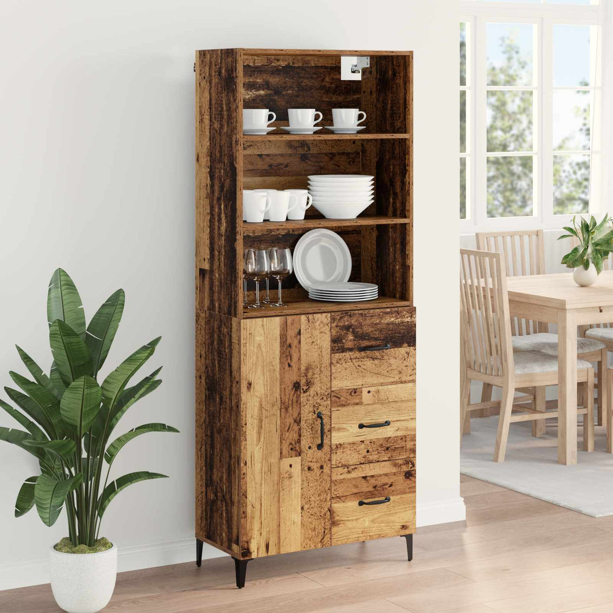 Highboard Gammelt træ 69,5 x 34 x 180 cm Konstrueret træ