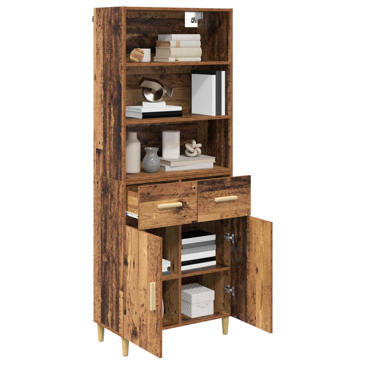Highboard Gammelt træ 69,5 x 32,5 x 180 cm Konstrueret træ