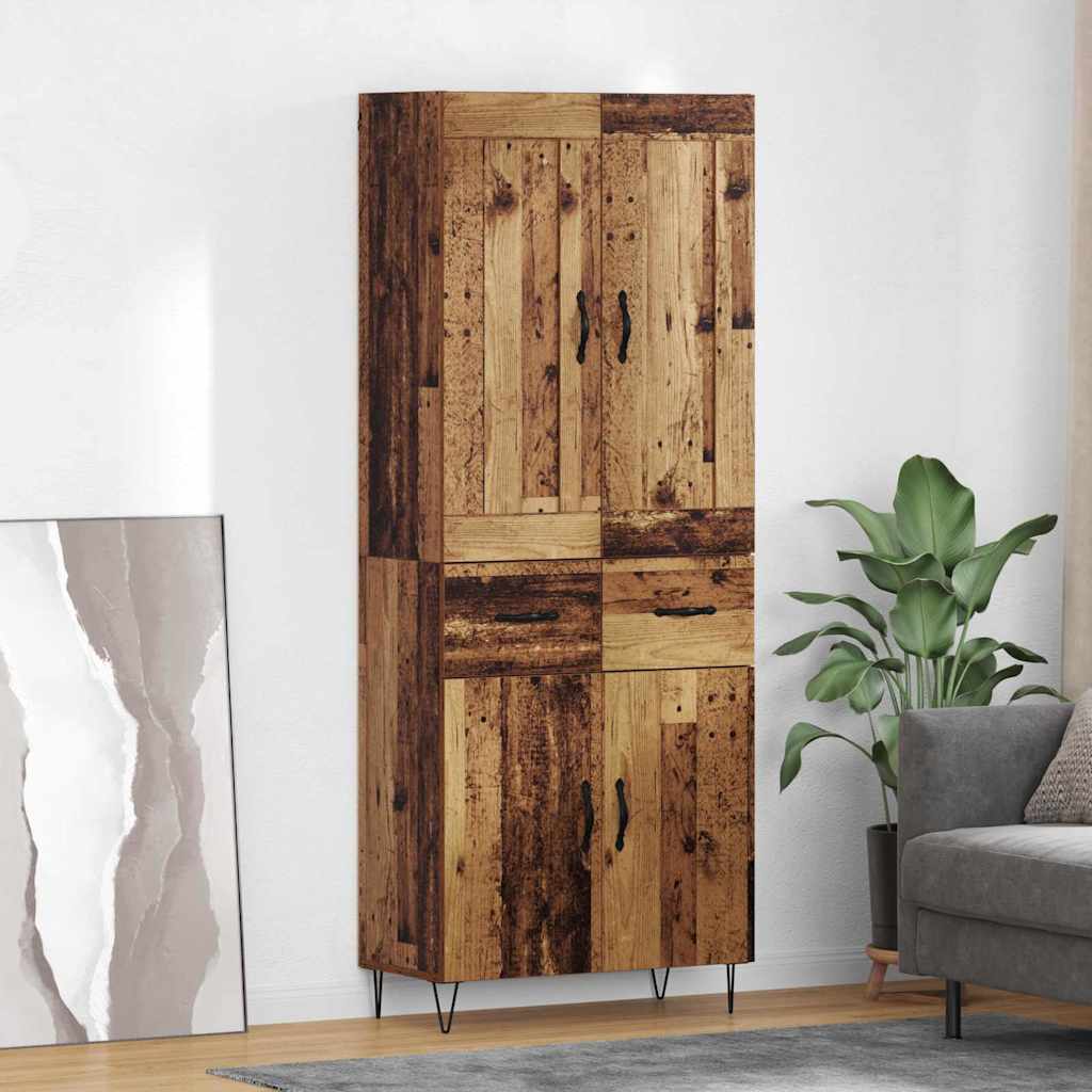 Highboard Gammelt træ 69,5 x 34 x 180 cm Konstrueret træ