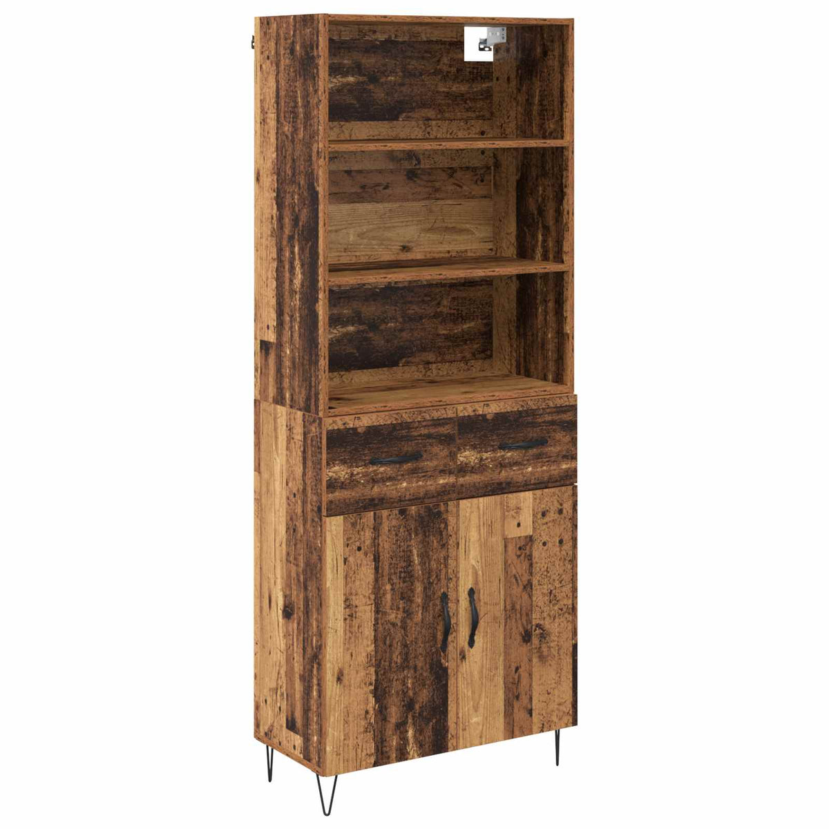 Highboard 2 stk. Gammelt træ 69,5 x 34 x 180 cm