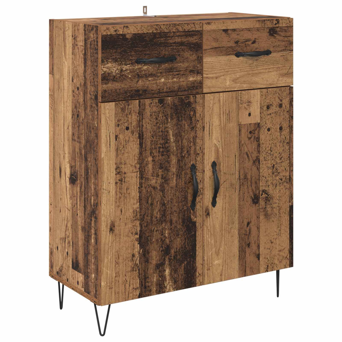 Highboard 2 stk. Gammelt træ 69,5 x 34 x 180 cm