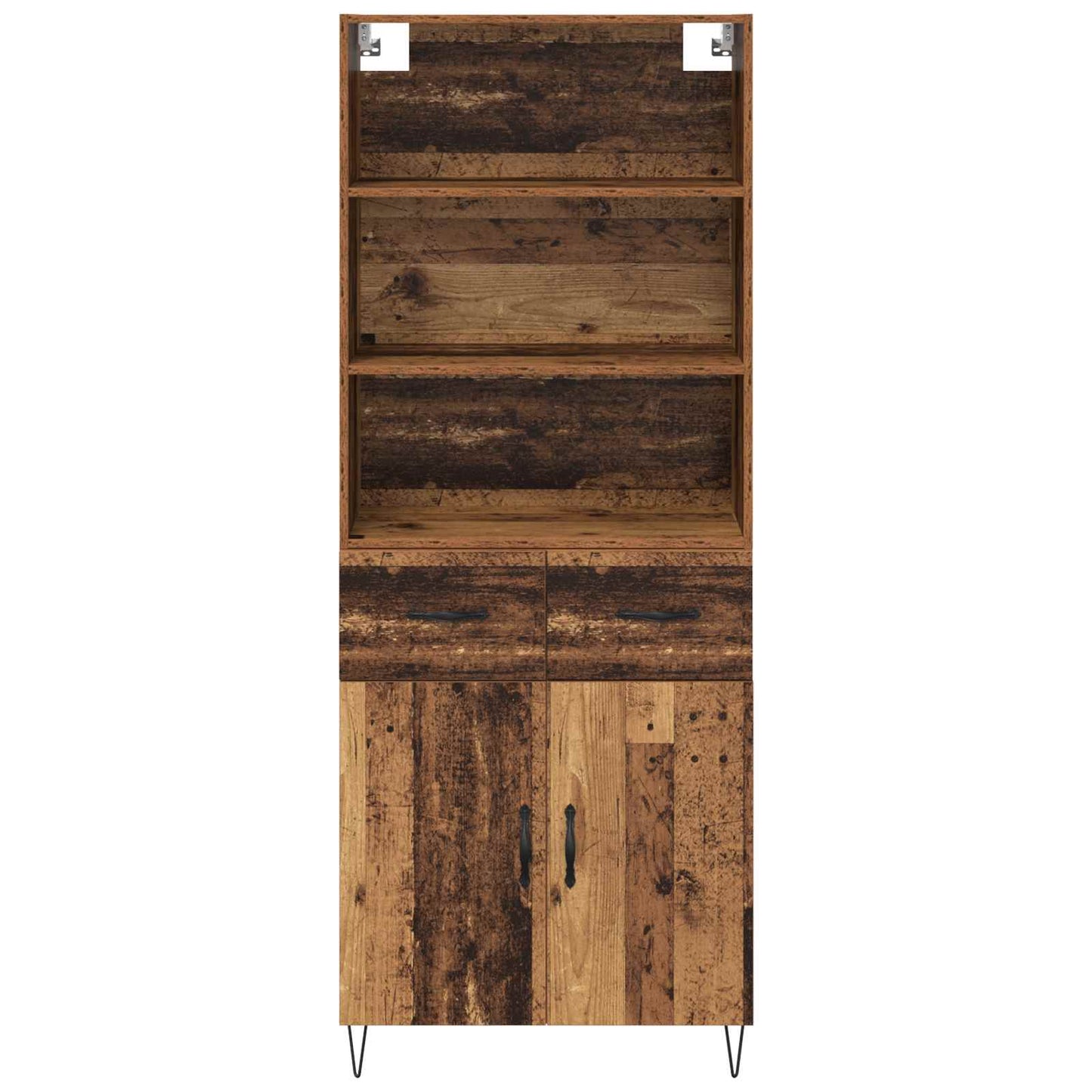 Highboard 2 stk. Gammelt træ 69,5 x 34 x 180 cm