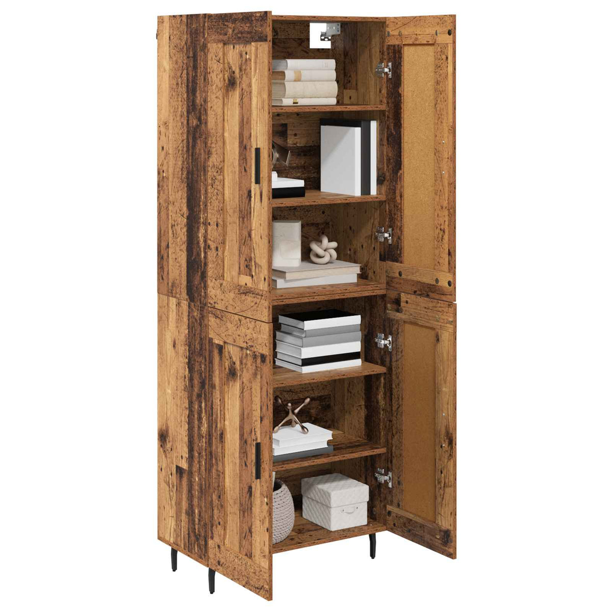 Highboard 2 stk. Gammelt træ 69,5 x 34 x 180 cm Konstrueret træ