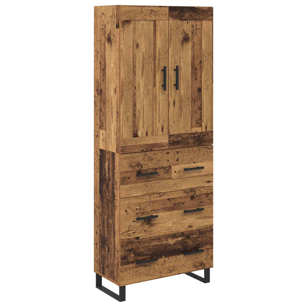 Highboard 2 stk. Gammelt træ 69,5 x 34 x 180 cm