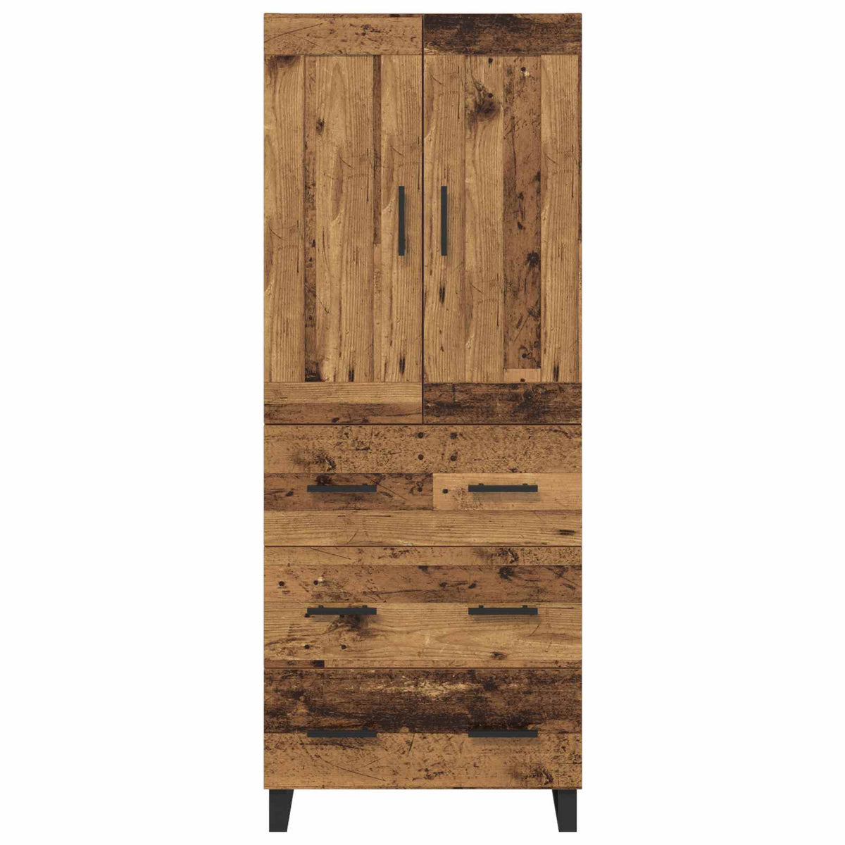 Highboard 2 stk. Gammelt træ 69,5 x 34 x 180 cm