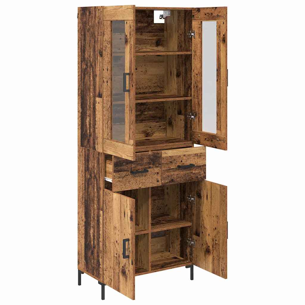 Highboard 2 stk. Gammelt træ 69,5 x 34 x 180 cm Konstrueret træ