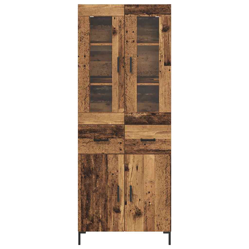 Highboard 2 stk. Gammelt træ 69,5 x 34 x 180 cm Konstrueret træ
