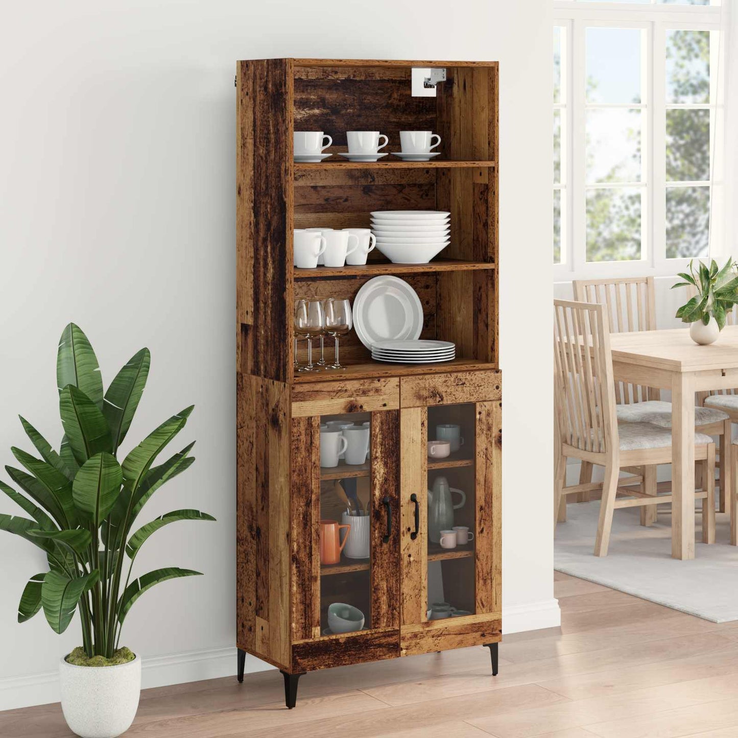 Highboard Gammelt træ 69,5 x 34 x 180 cm Konstrueret træ