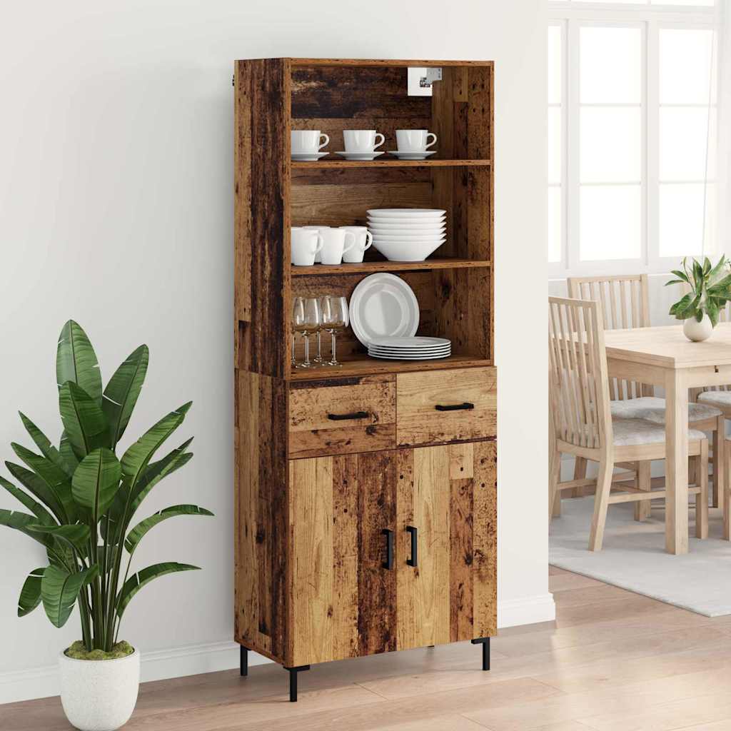 Highboard Gammelt træ 69,5 x 34 x 180 cm Konstrueret træ
