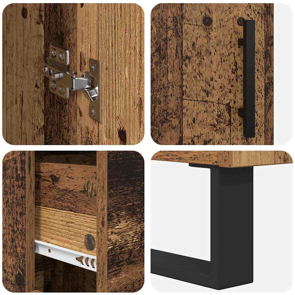 Highboard 2 stk. Gammelt træ 69,5 x 34 x 180 cm