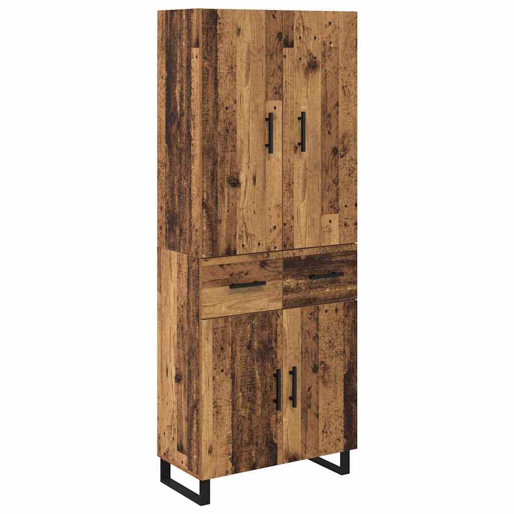 Highboard 2 stk. Gammelt træ 69,5 x 34 x 180 cm