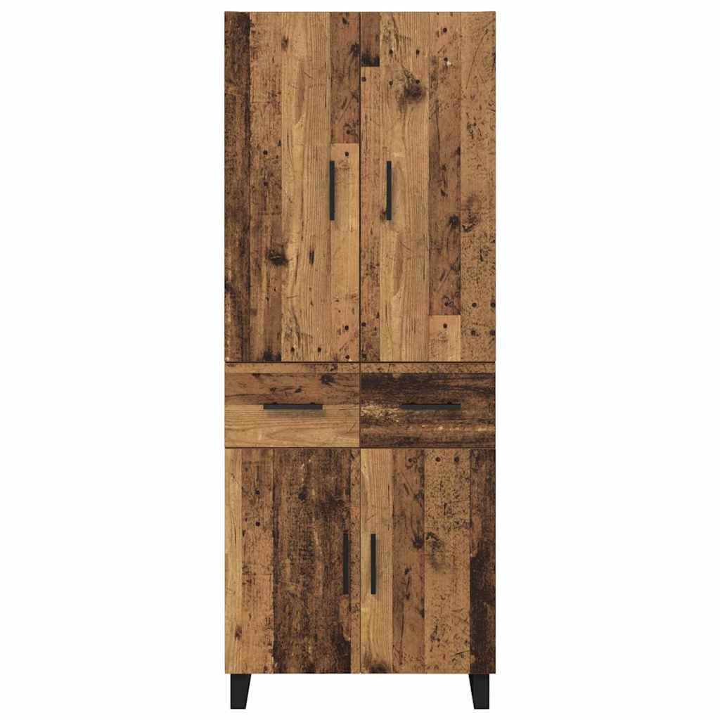 Highboard 2 stk. Gammelt træ 69,5 x 34 x 180 cm