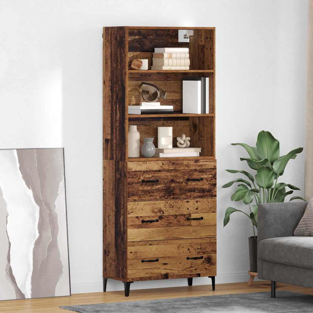 Highboard Gammelt træ 69,5 x 34 x 180 cm Konstrueret træ