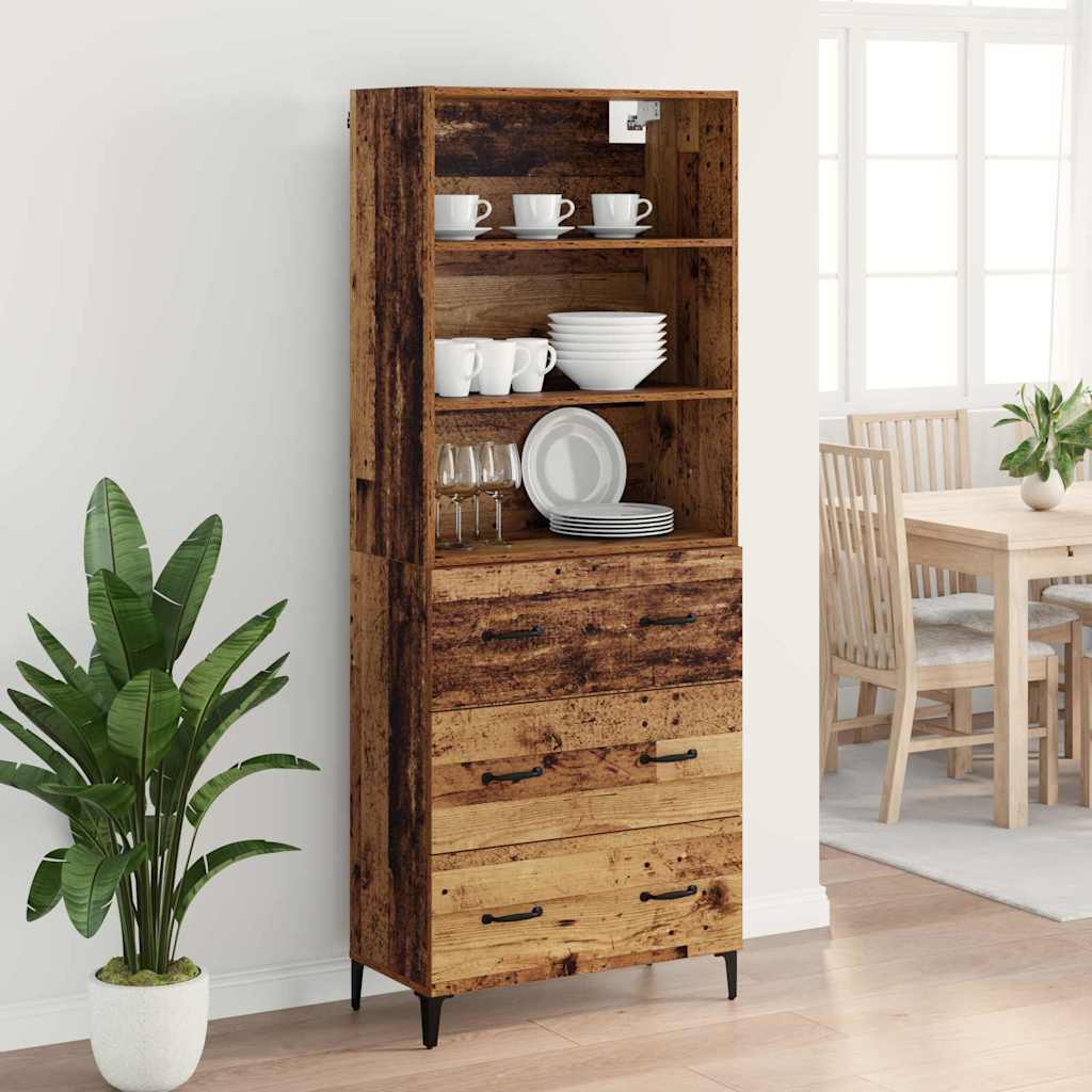 Highboard Gammelt træ 69,5 x 34 x 180 cm Konstrueret træ