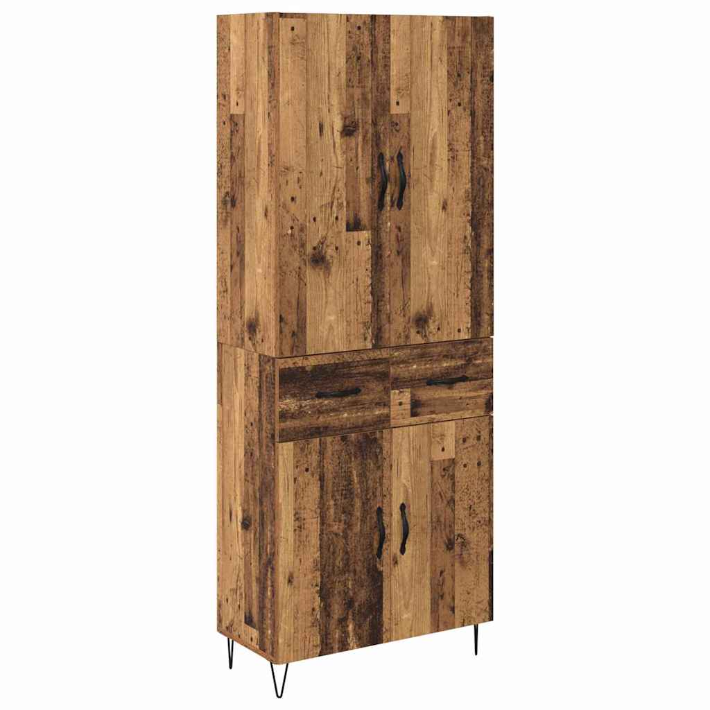Highboard 2 stk. Gammelt træ 69,5 x 34 x 180 cm Konstrueret træ