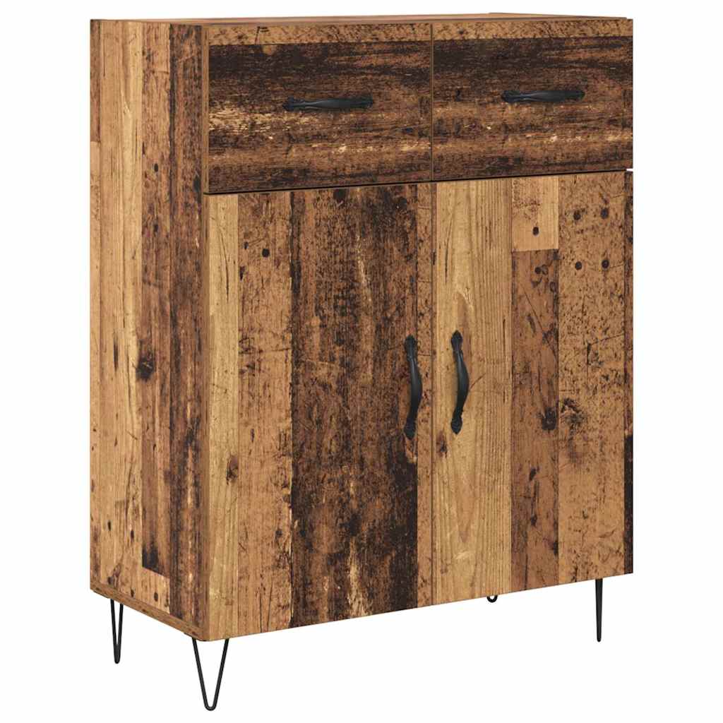 Highboard 2 stk. Gammelt træ 69,5 x 34 x 180 cm Konstrueret træ