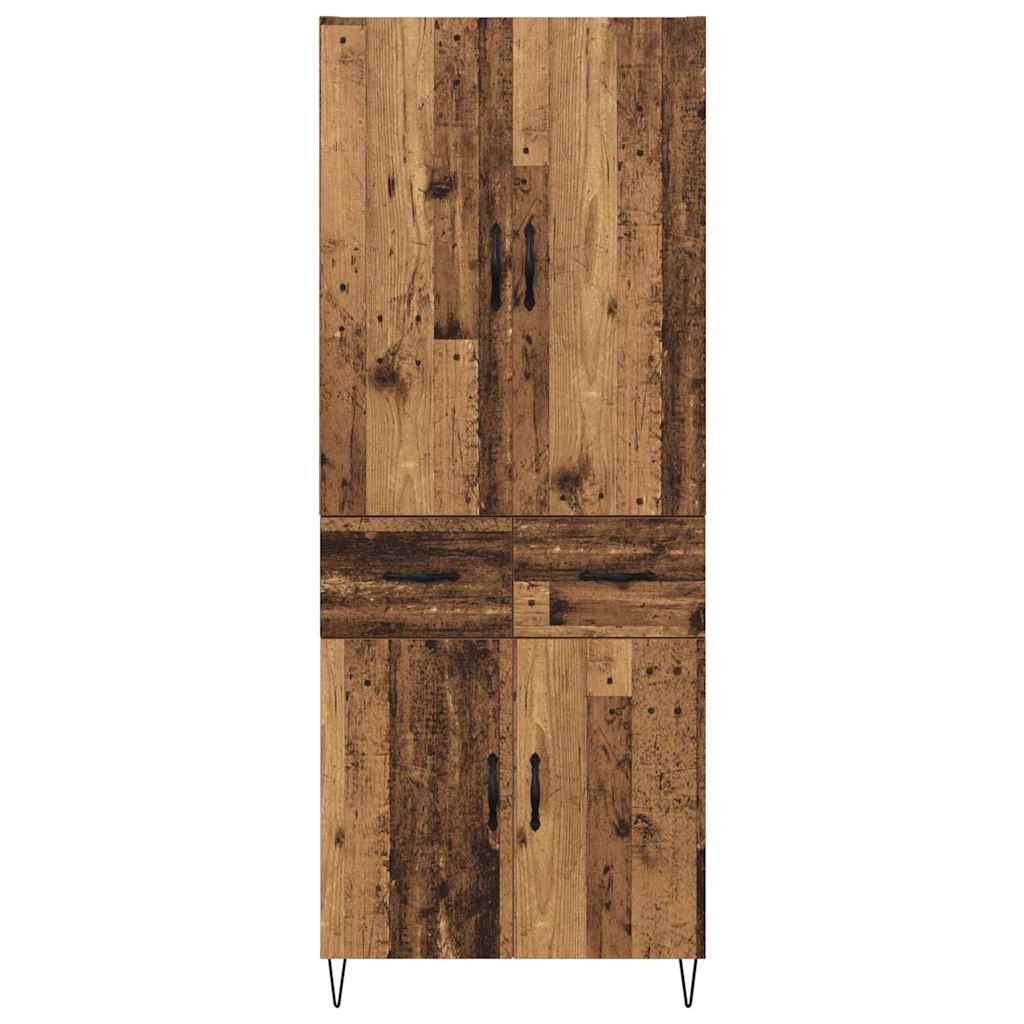 Highboard 2 stk. Gammelt træ 69,5 x 34 x 180 cm Konstrueret træ