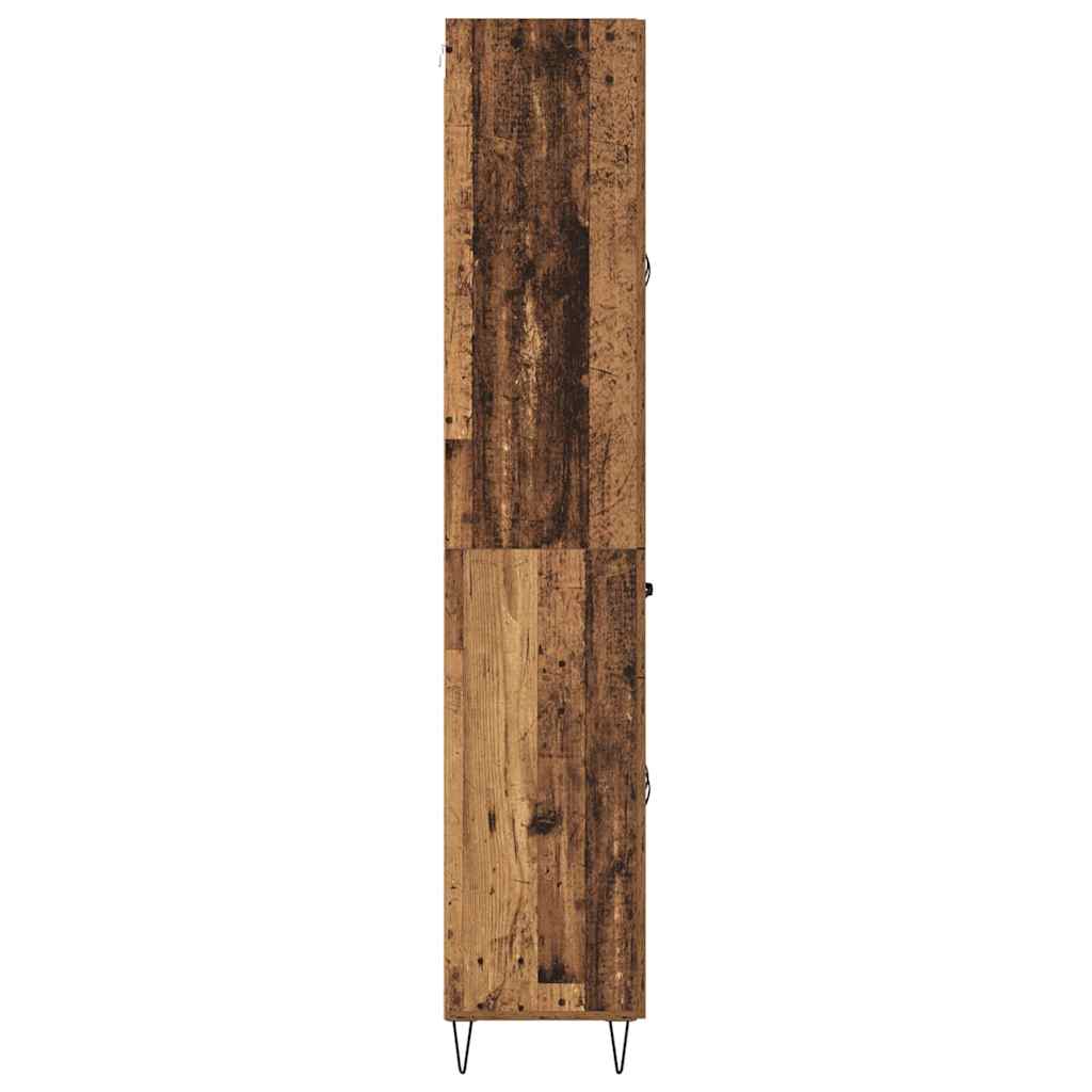 Highboard 2 stk. Gammelt træ 69,5 x 34 x 180 cm Konstrueret træ