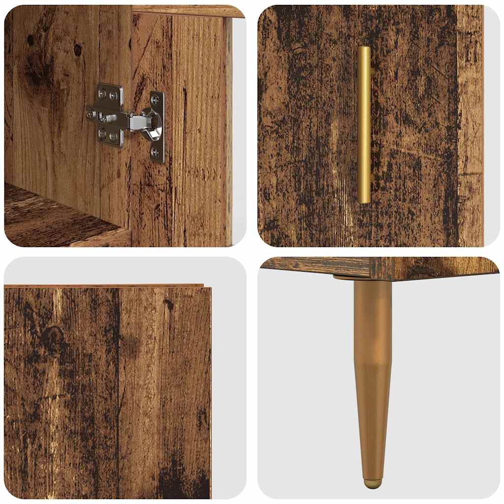 Highboard 2 stk. Gammelt træ 34,5 x 34 x 180 cm Konstrueret træ