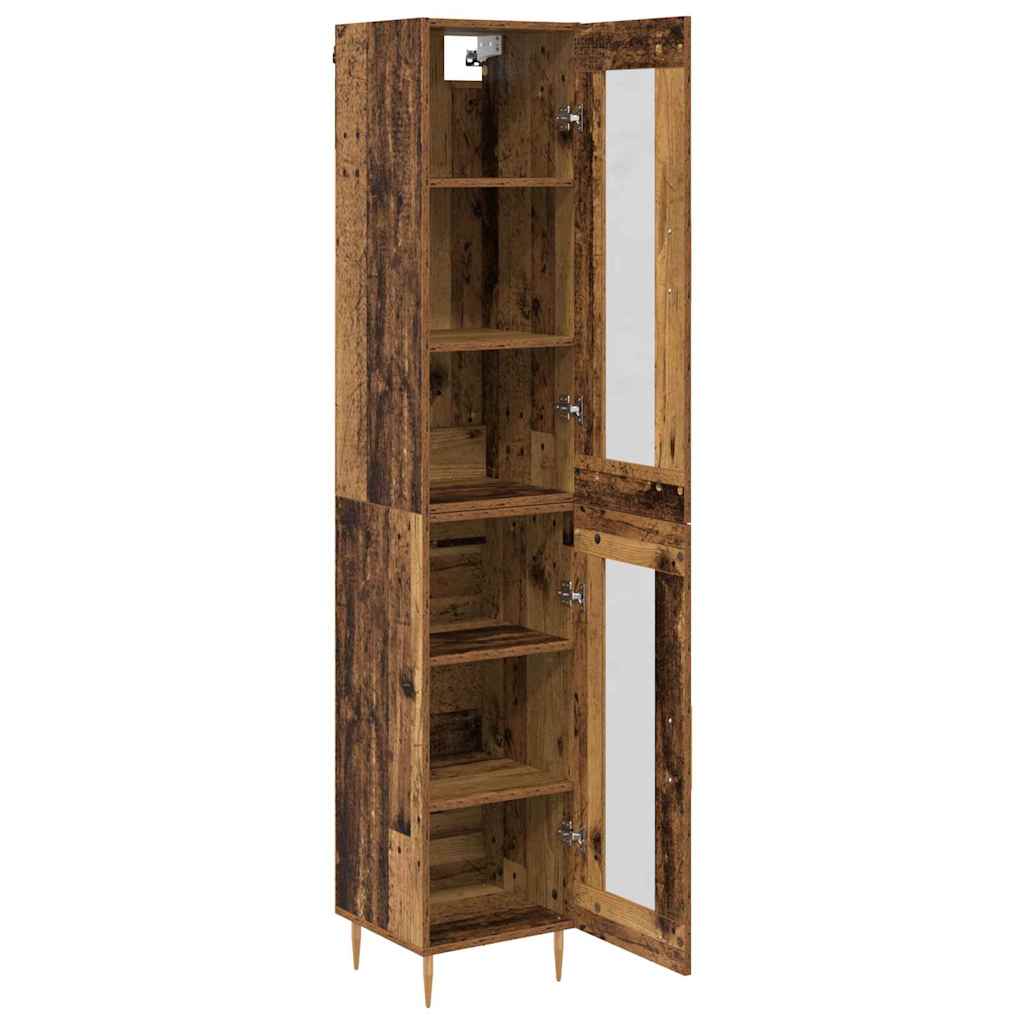 Highboard 2 stk. Gammelt træ 34,5 x 34 x 180 cm Konstrueret træ