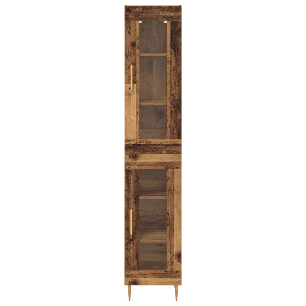 Highboard 2 stk. Gammelt træ 34,5 x 34 x 180 cm Konstrueret træ