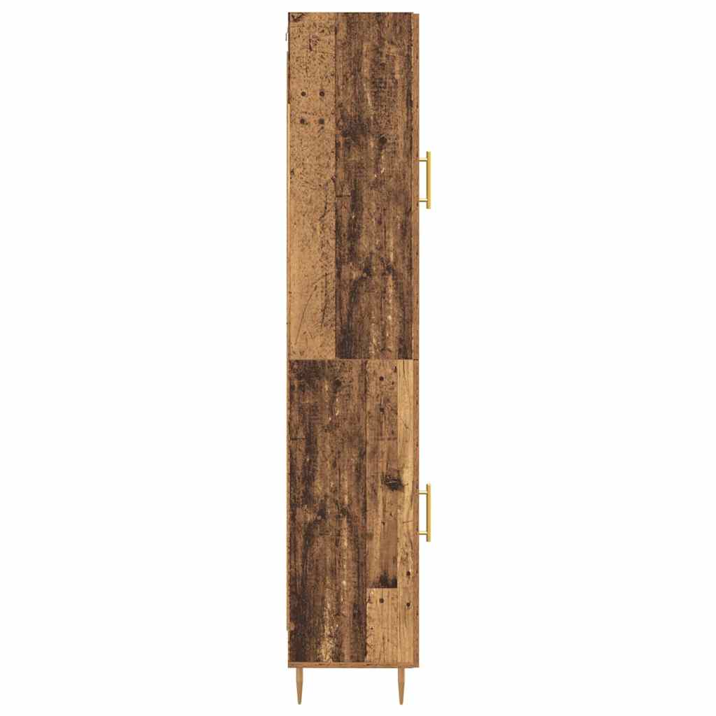 Highboard 2 stk. Gammelt træ 34,5 x 34 x 180 cm Konstrueret træ