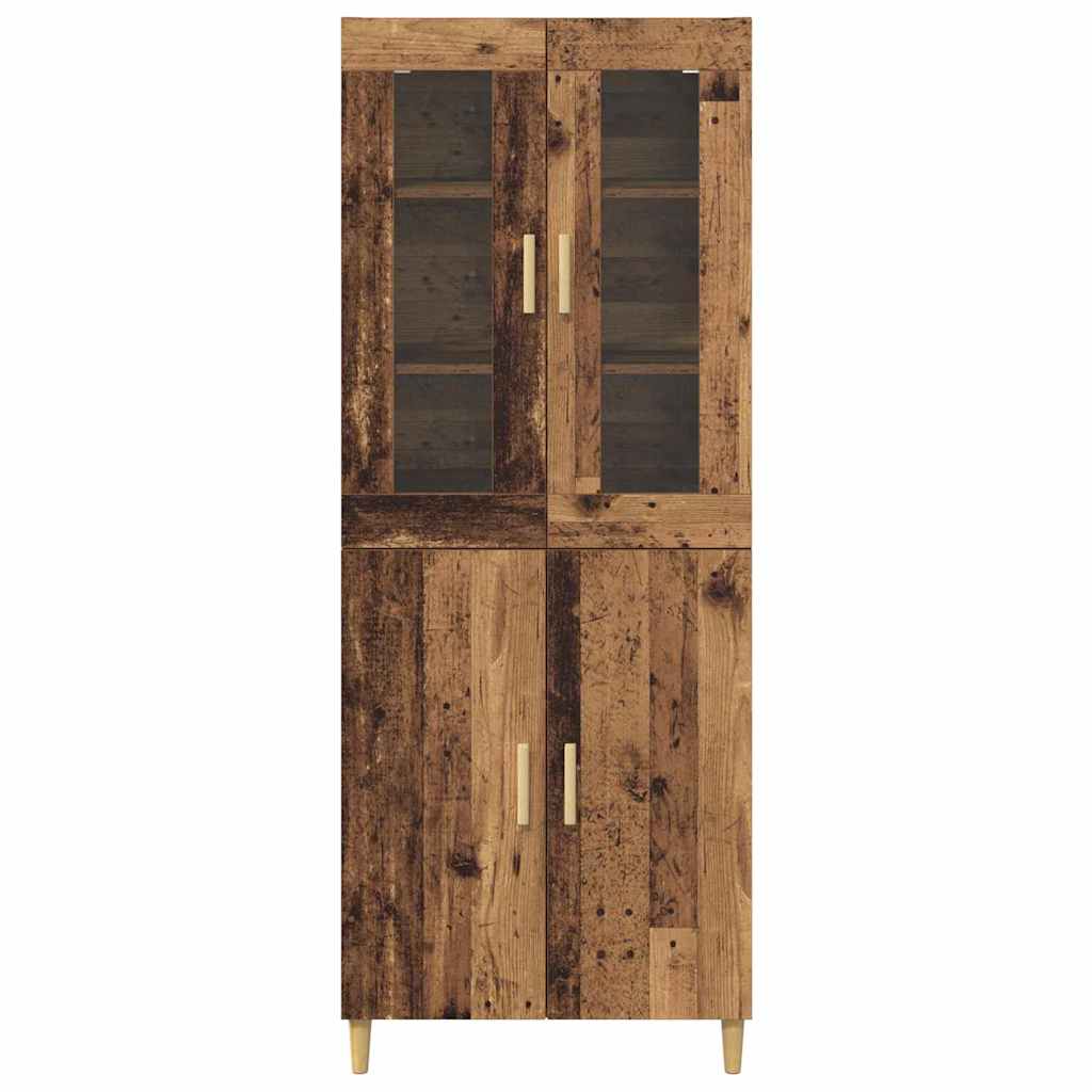 Highboard Gammelt træ 69,5 x 34 x 180 cm Ingeniørtræ og glas