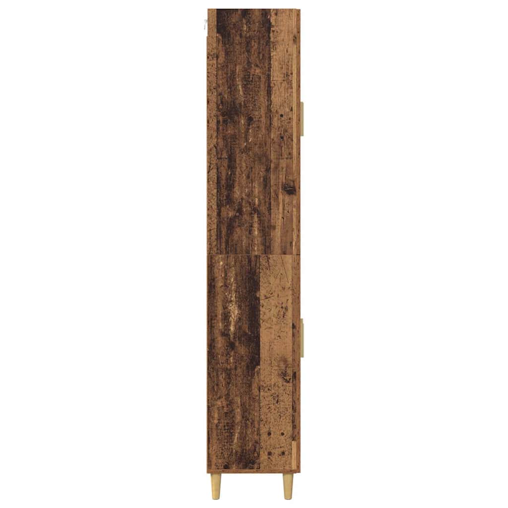 Highboard Gammelt træ 69,5 x 34 x 180 cm Ingeniørtræ og glas