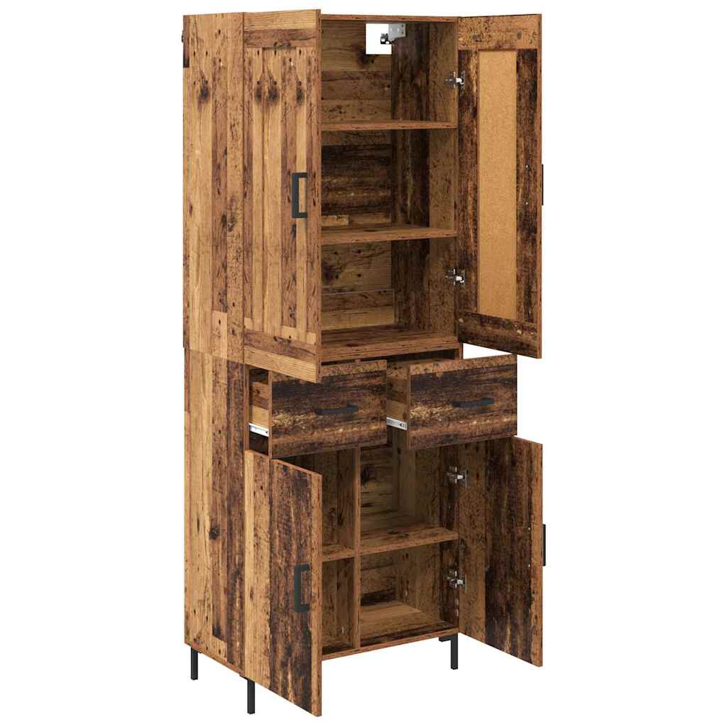 Highboard 2 stk. Gammelt træ 69,5 x 34 x 180 cm Konstrueret træ