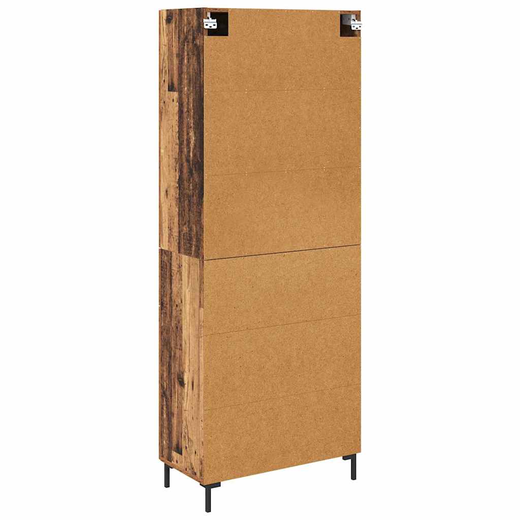 Highboard 2 stk. Gammelt træ 69,5 x 34 x 180 cm Konstrueret træ