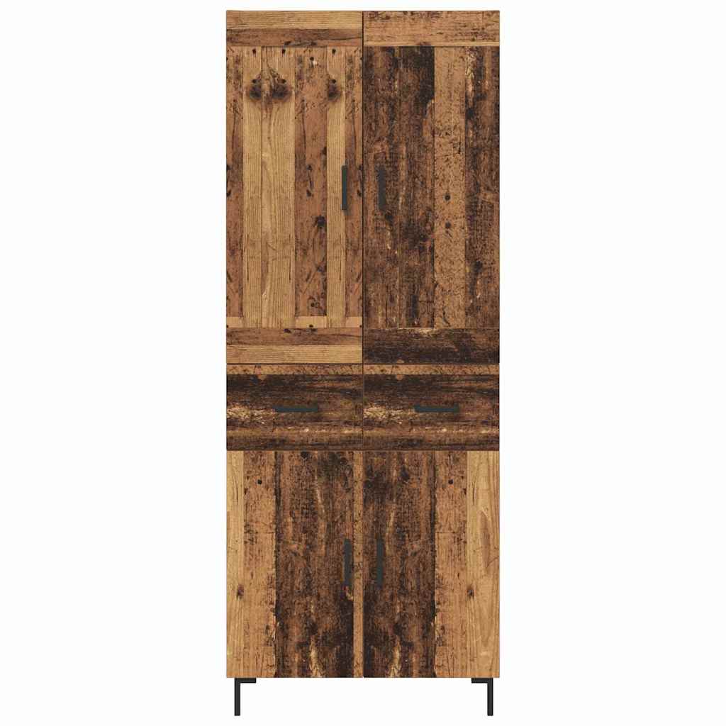 Highboard 2 stk. Gammelt træ 69,5 x 34 x 180 cm Konstrueret træ