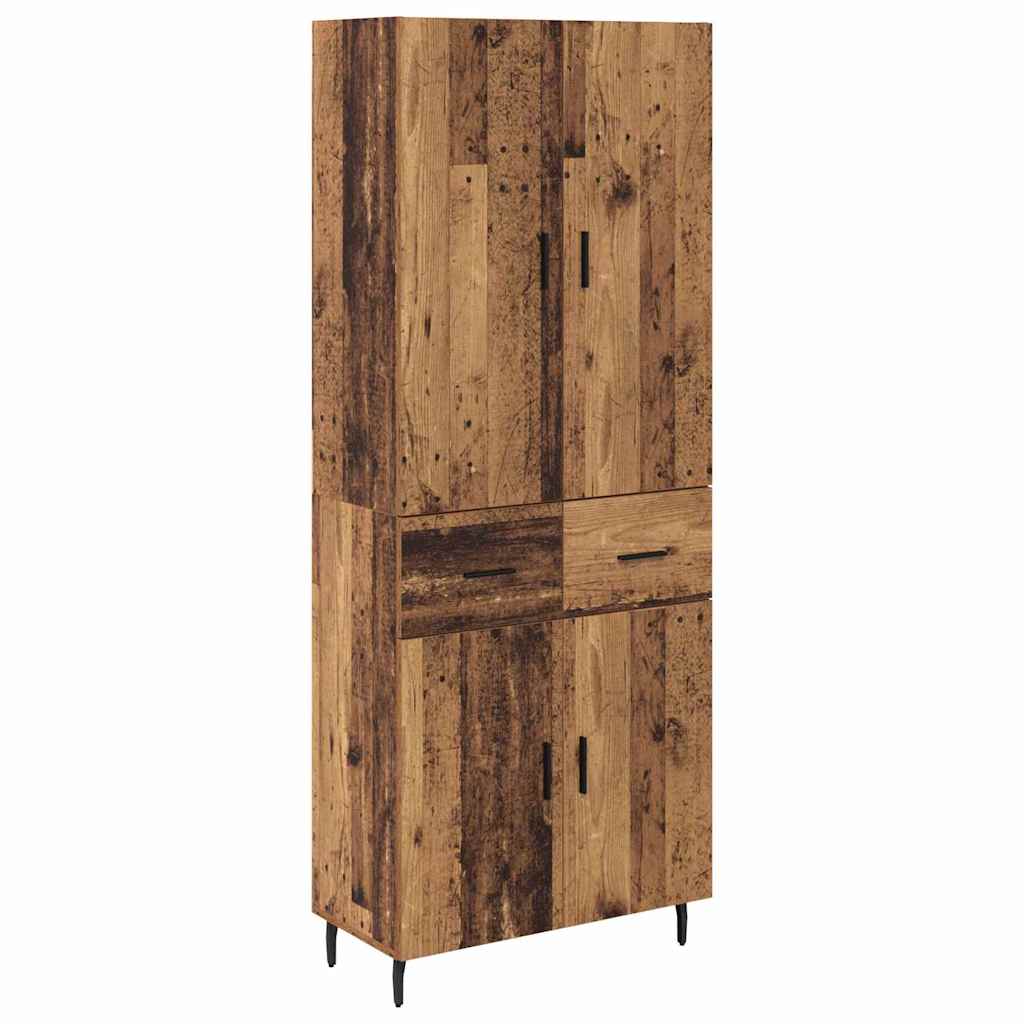 Highboard 2 stk. Gammelt træ 69,5 x 34 x 180 cm Konstrueret træ