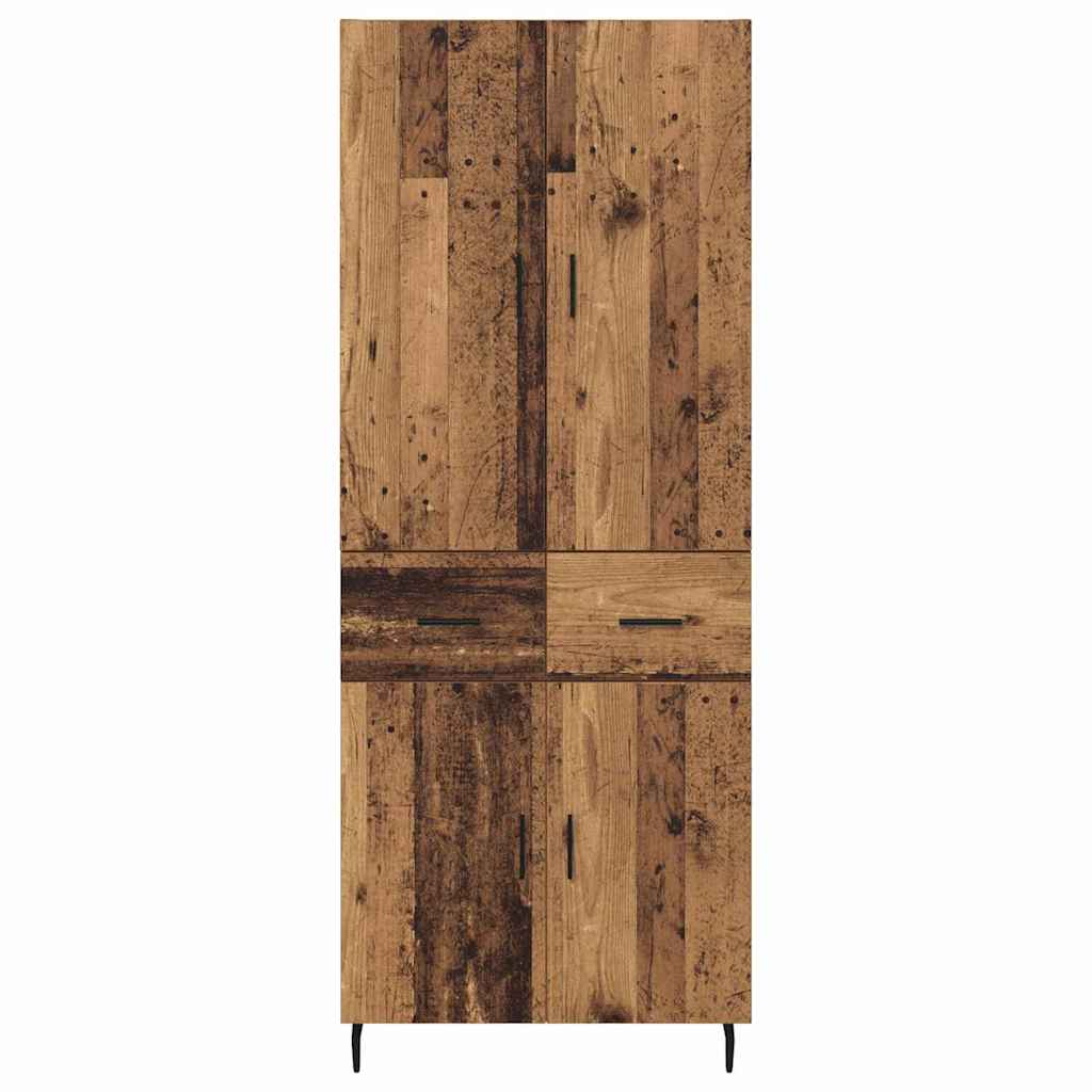 Highboard 2 stk. Gammelt træ 69,5 x 34 x 180 cm Konstrueret træ