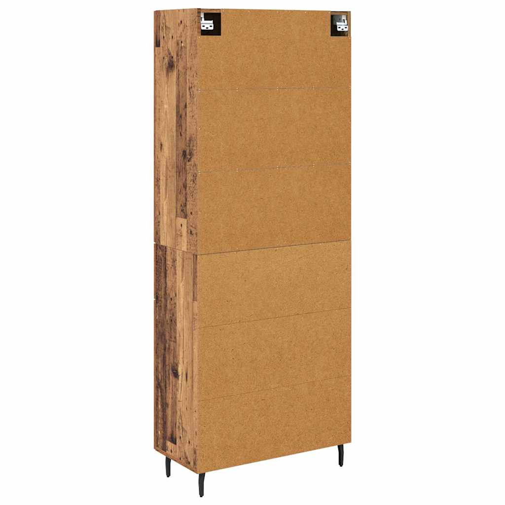 Highboard 2 stk. Gammelt træ 69,5 x 34 x 180 cm Konstrueret træ