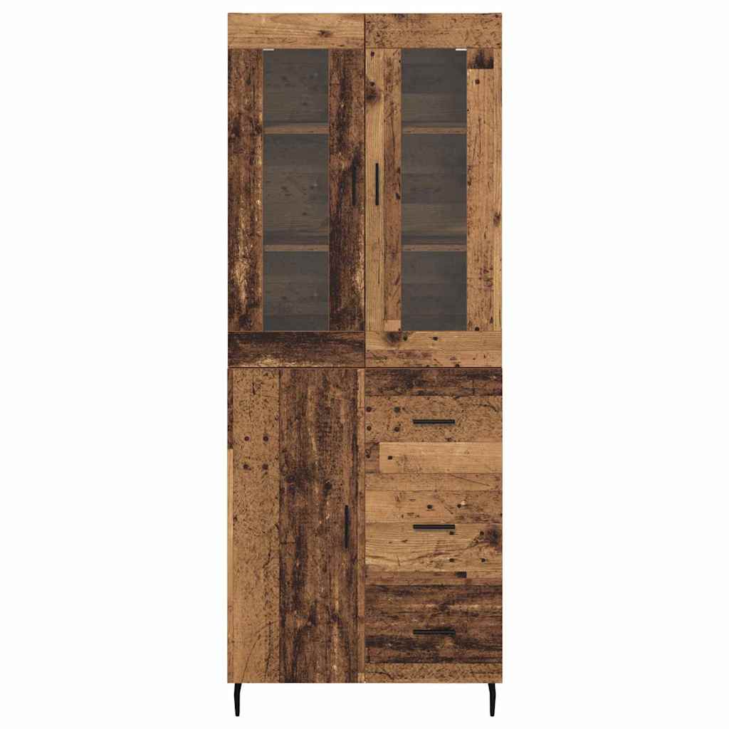 Highboard 2 stk. Gammelt træ 69,5 x 34 x 180 cm Konstrueret træ