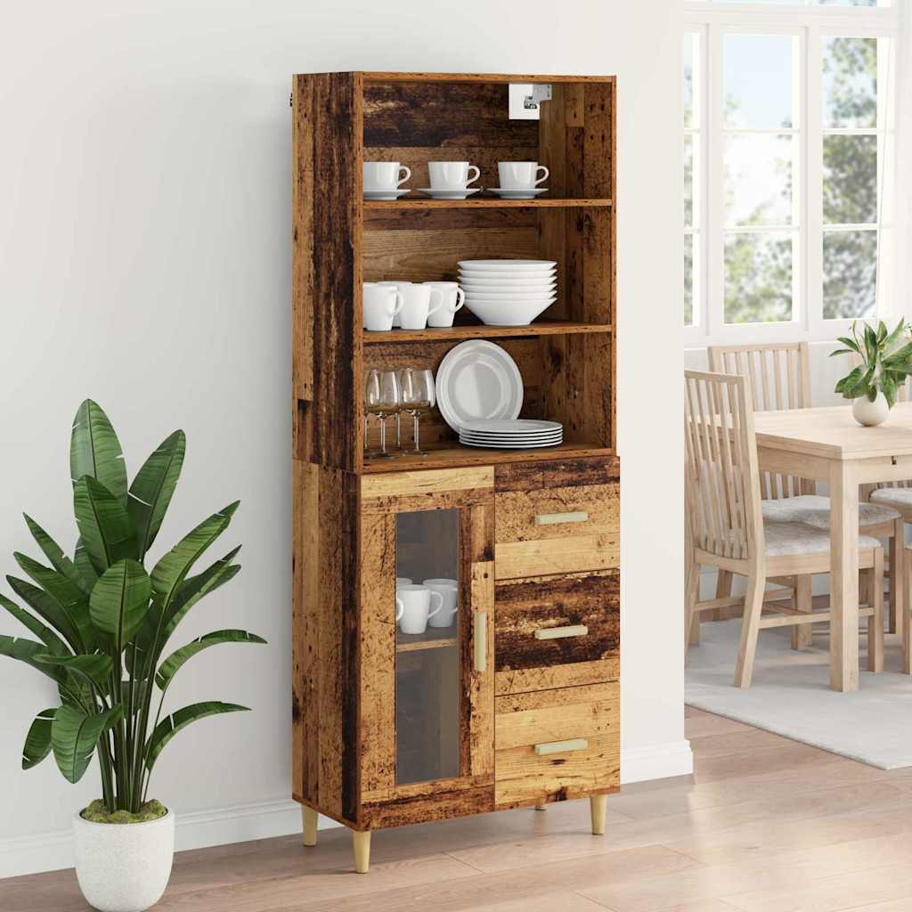 Highboard Gammelt træ 69,5 x 34 x 180 cm Konstrueret træ
