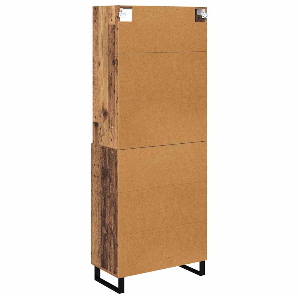 Highboard 2 stk. Gammelt træ 69,5 x 34 x 180 cm
