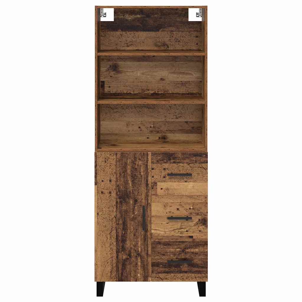 Highboard 2 stk. Gammelt træ 69,5 x 34 x 180 cm