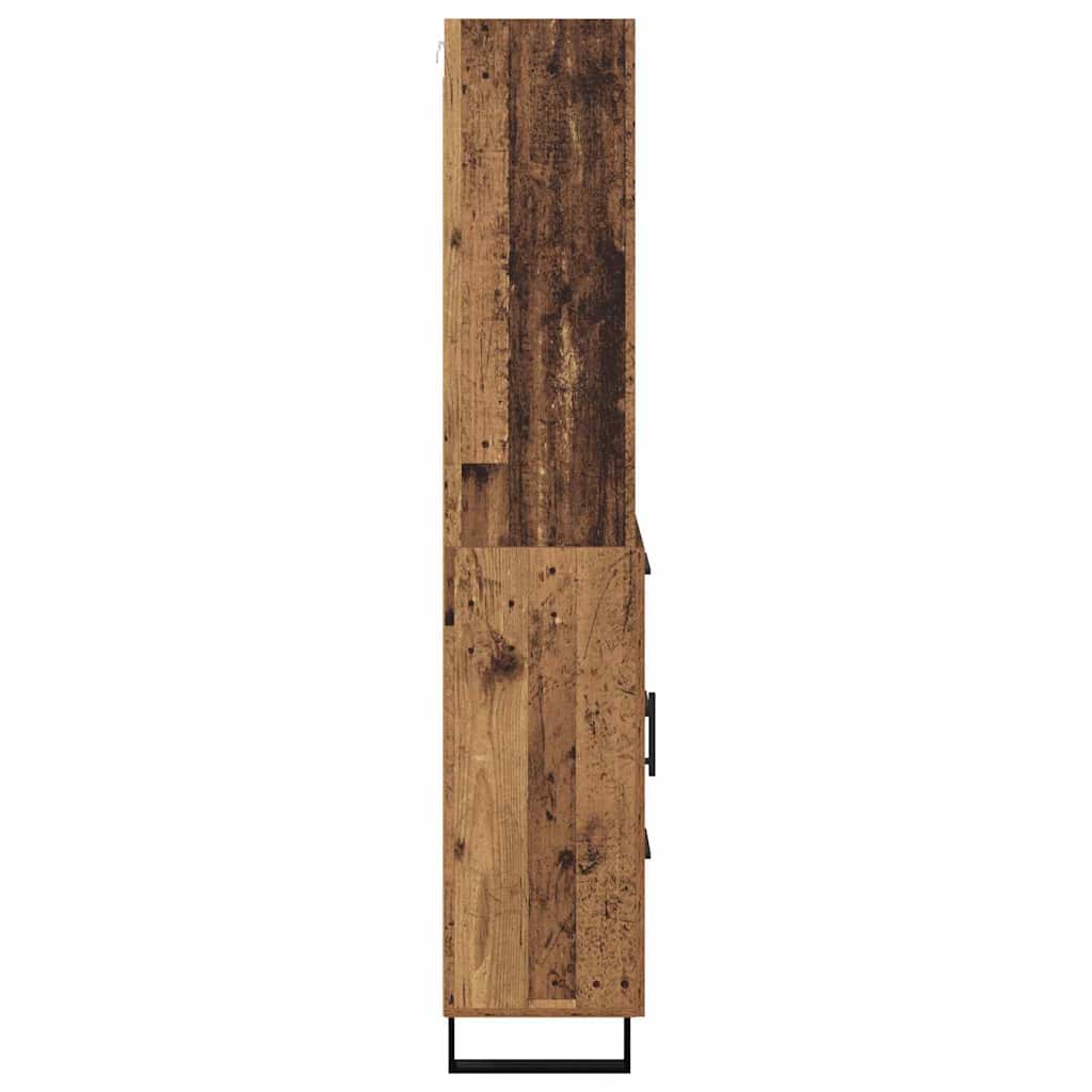 Highboard 2 stk. Gammelt træ 69,5 x 34 x 180 cm