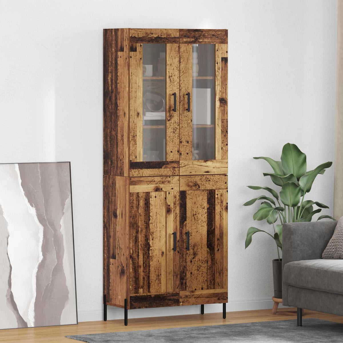 Highboard Gammelt træ 69,5 x 34 x 180 cm Konstrueret træ