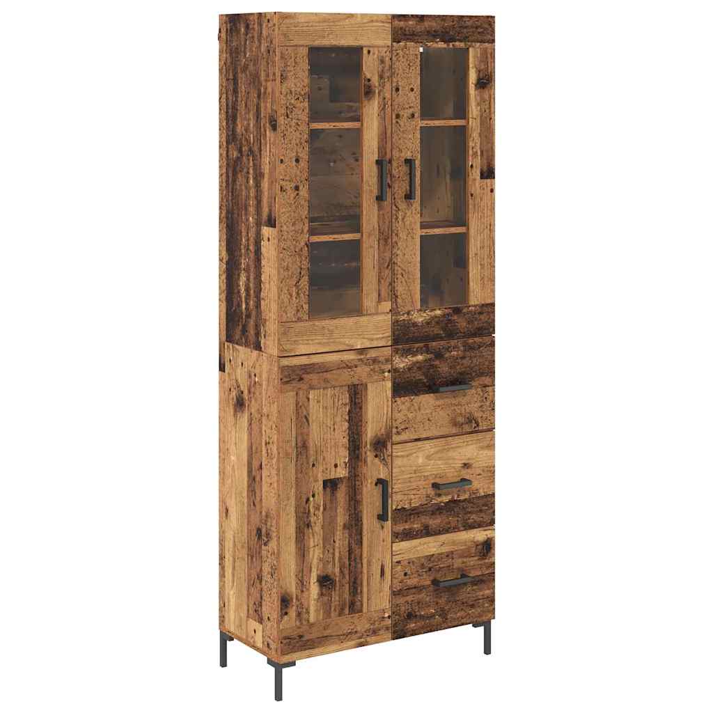 Highboard 2 stk. Gammelt træ 69,5 x 34 x 180 cm Konstrueret træ