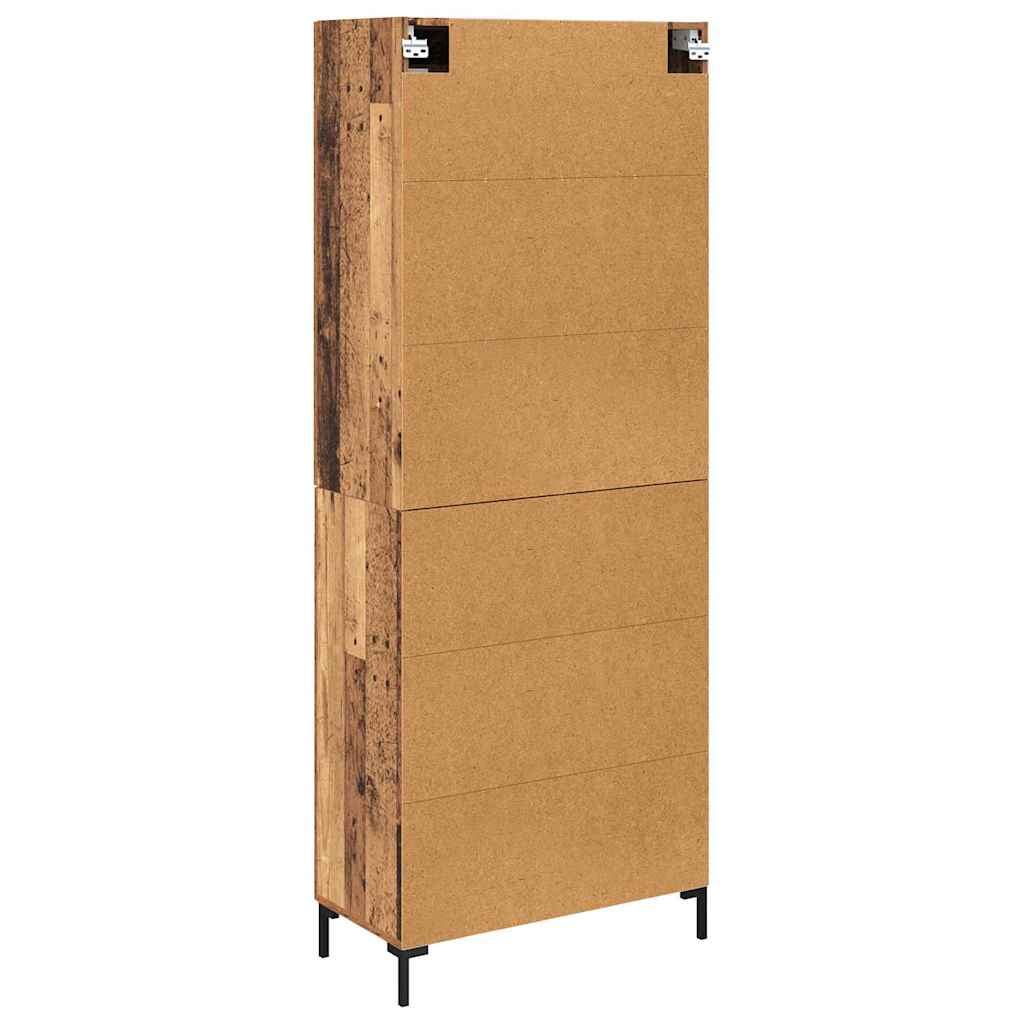 Highboard 2 stk. Gammelt træ 69,5 x 34 x 180 cm Konstrueret træ